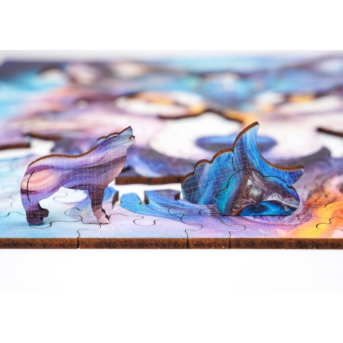 Puzzle Drewniane 25 x 25 cm WILK 145 Elementów Układanka Drewniana